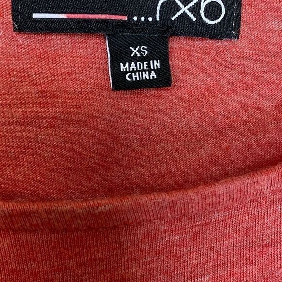 RXB Burnt Orange Heathered Short Sleeve Ruffle Tee - Picture 5 of 6